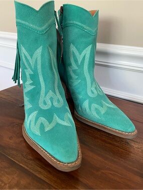 Dingo Women’s Wild Sage Suede Fringe Western Boots 7.5 Cowgirl Boho Concert